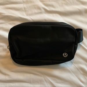 Lululemon Black Everywhere Belt Bag with White Lettering